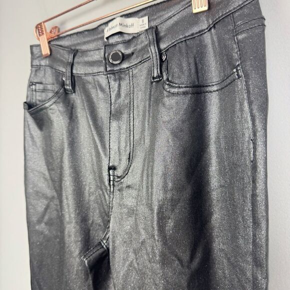 REBECCA MINKOFF | NEW Black Coated Sparkle Skinny Jeans Women’s Size 6 & 8 - Picture 4 of 13